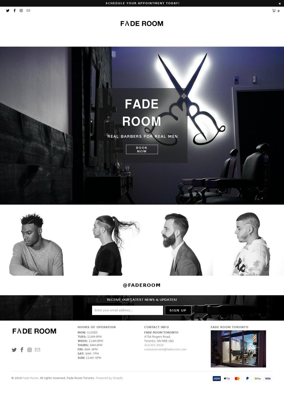 faderoom.com shopify website screenshot