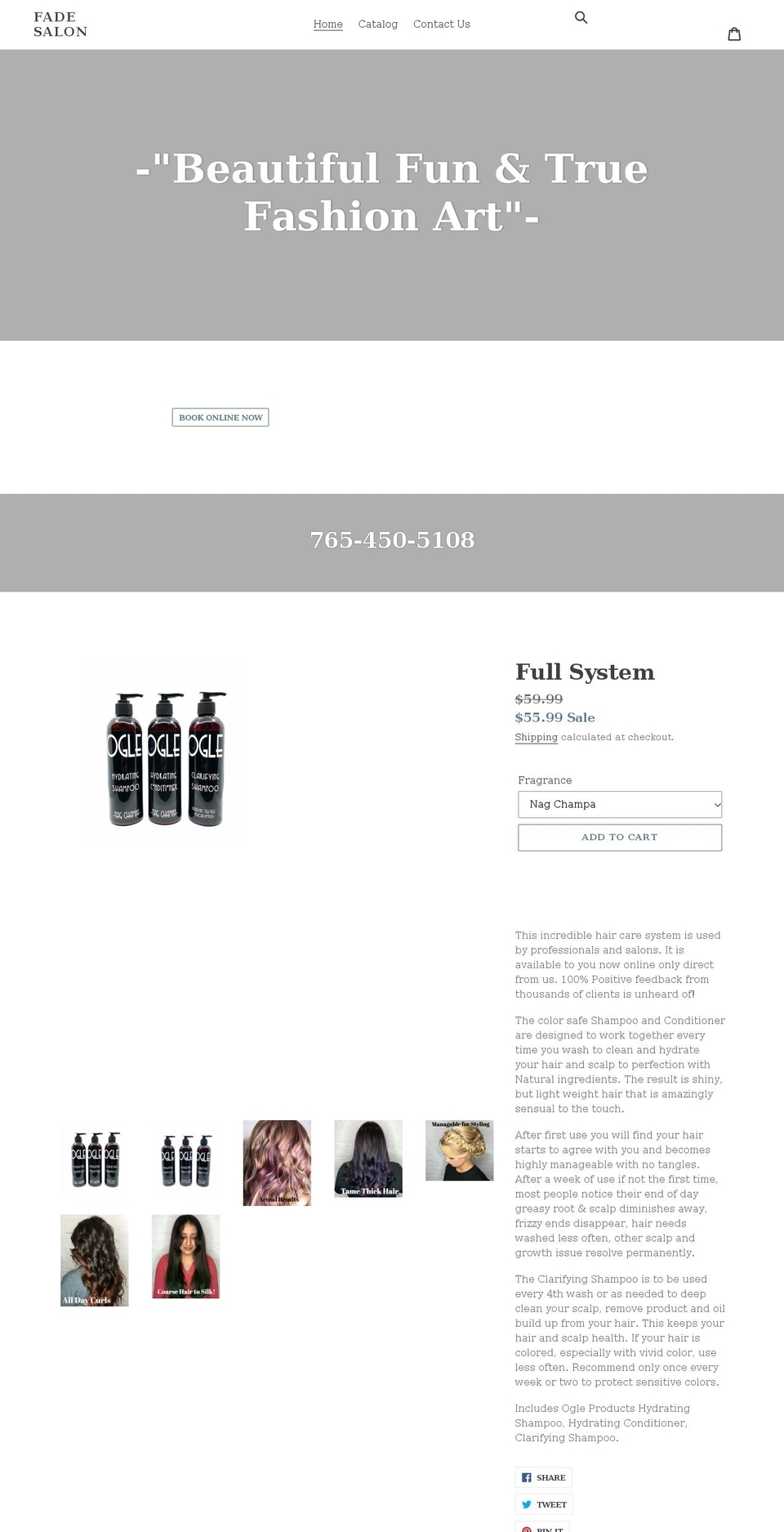 fadesalon.com shopify website screenshot
