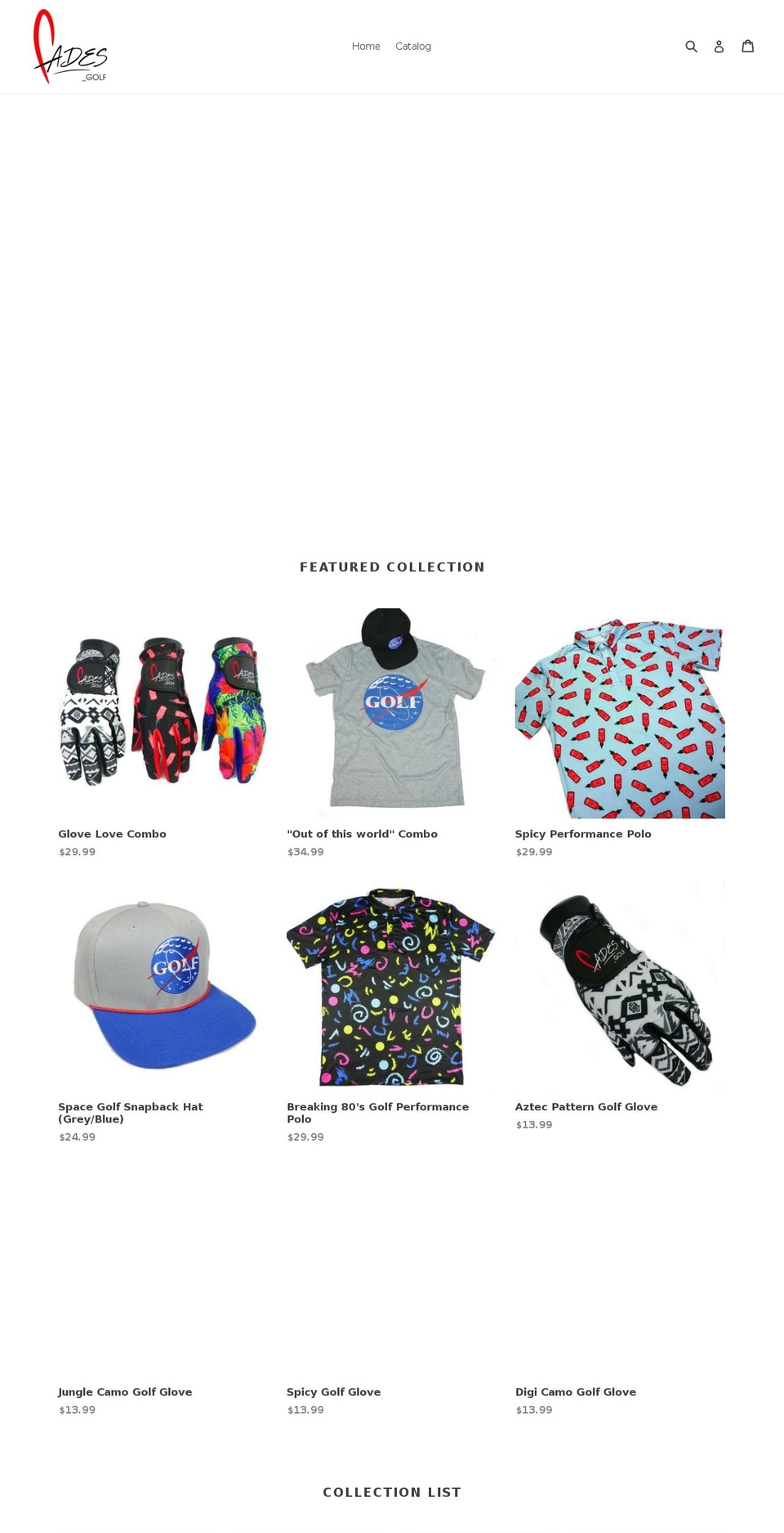 fadesgolf.com shopify website screenshot