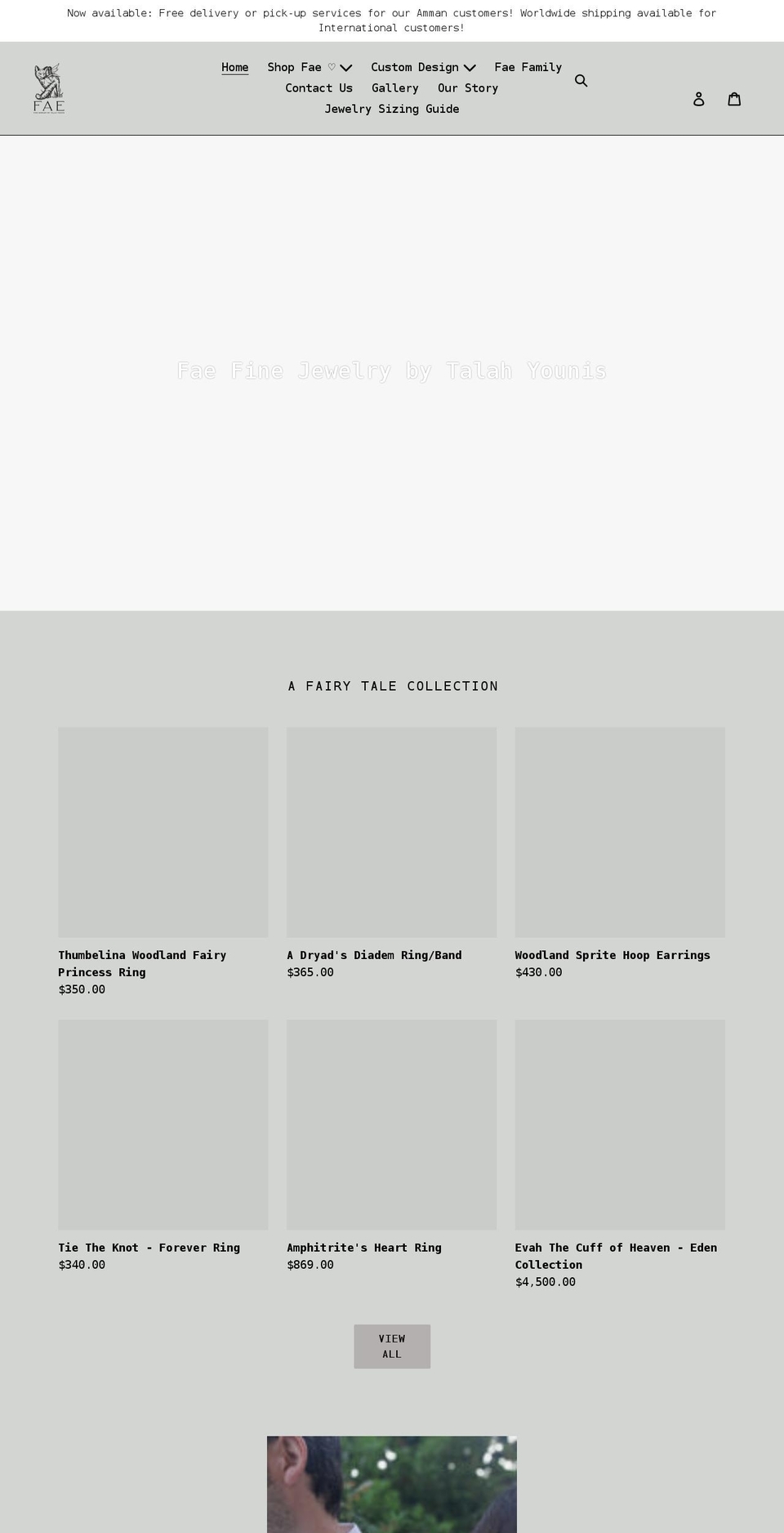 faebytalahyounis.com shopify website screenshot