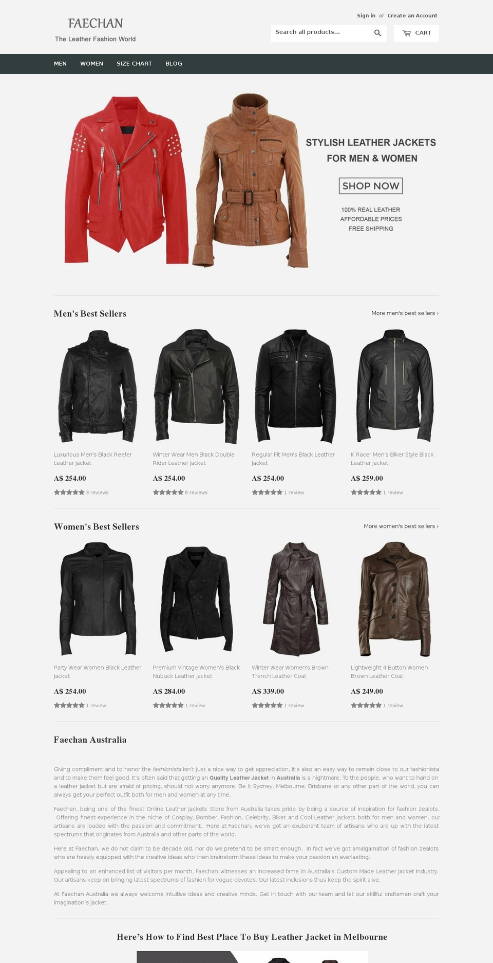 faechan.com.au shopify website screenshot