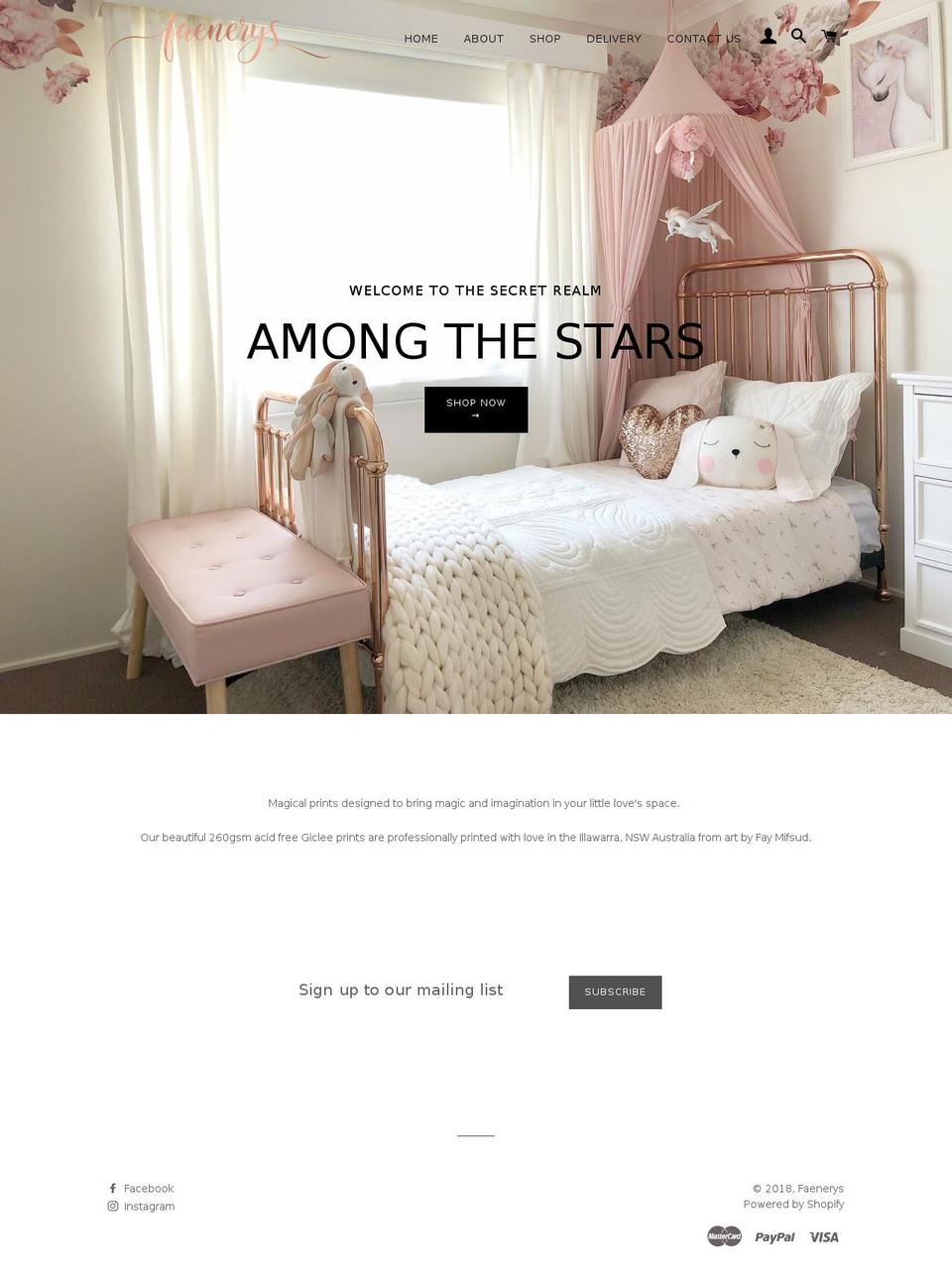 faenerys.com — Shopify storefront screenshot