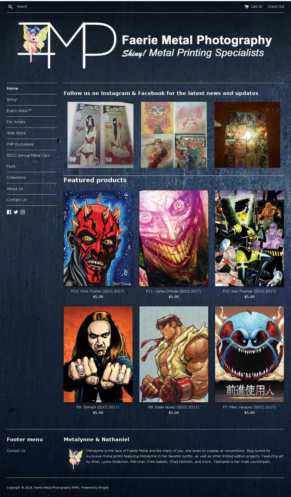 faeriemetal.com — Shopify storefront screenshot