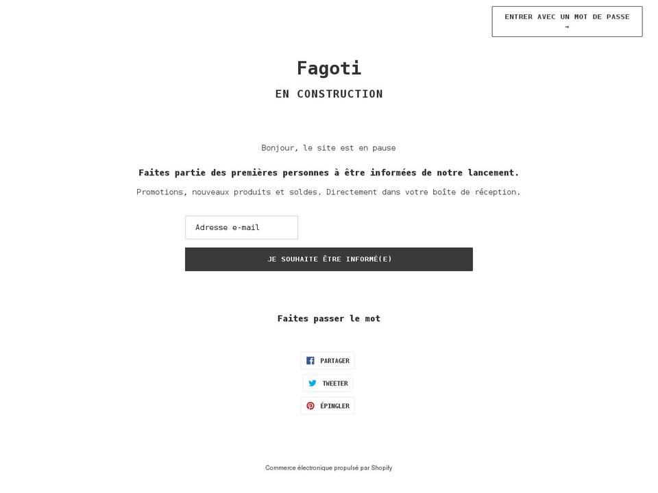 fagoti.com shopify website screenshot