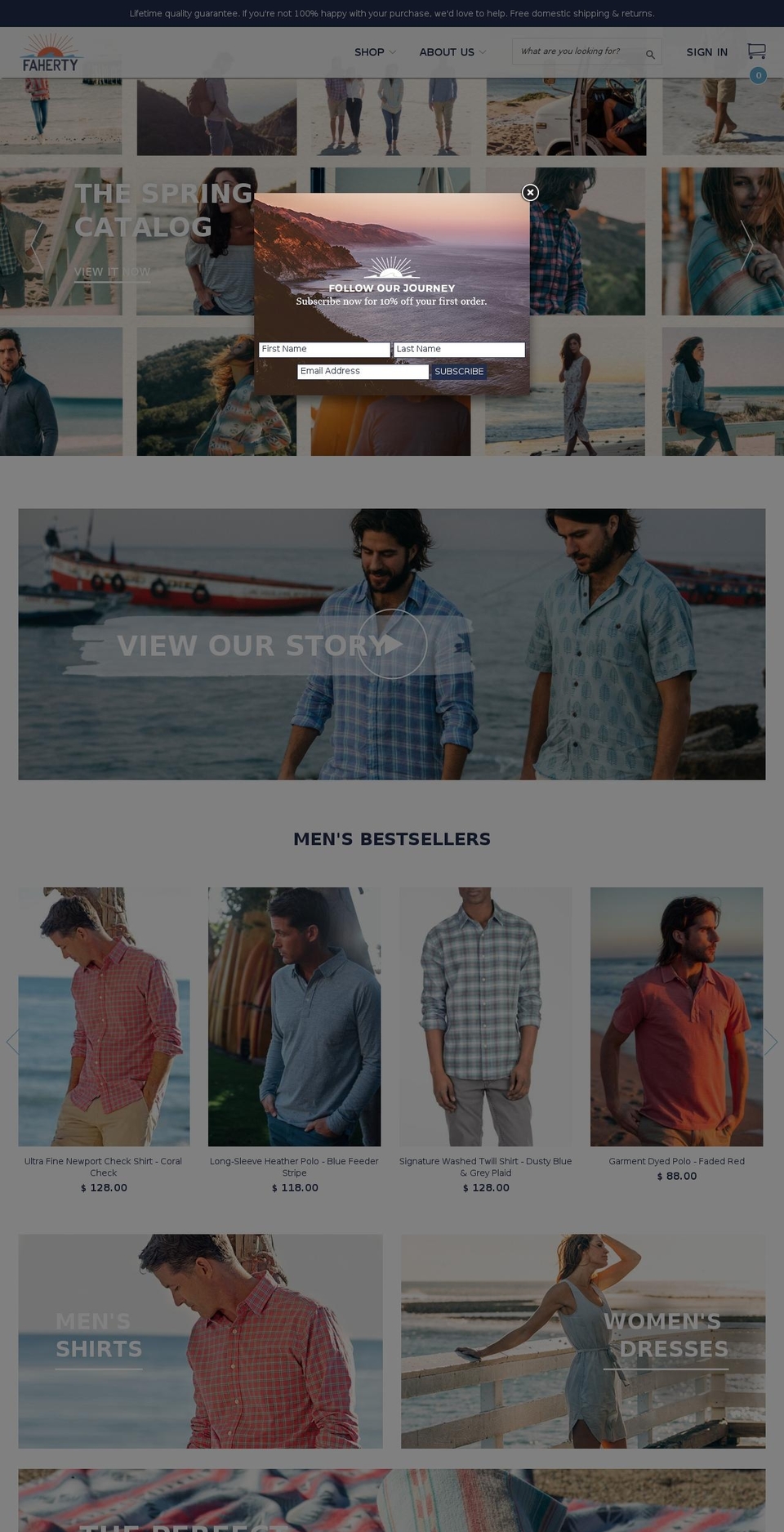 fahertybrand.org shopify website screenshot