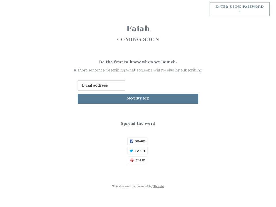 faiah.com shopify website screenshot