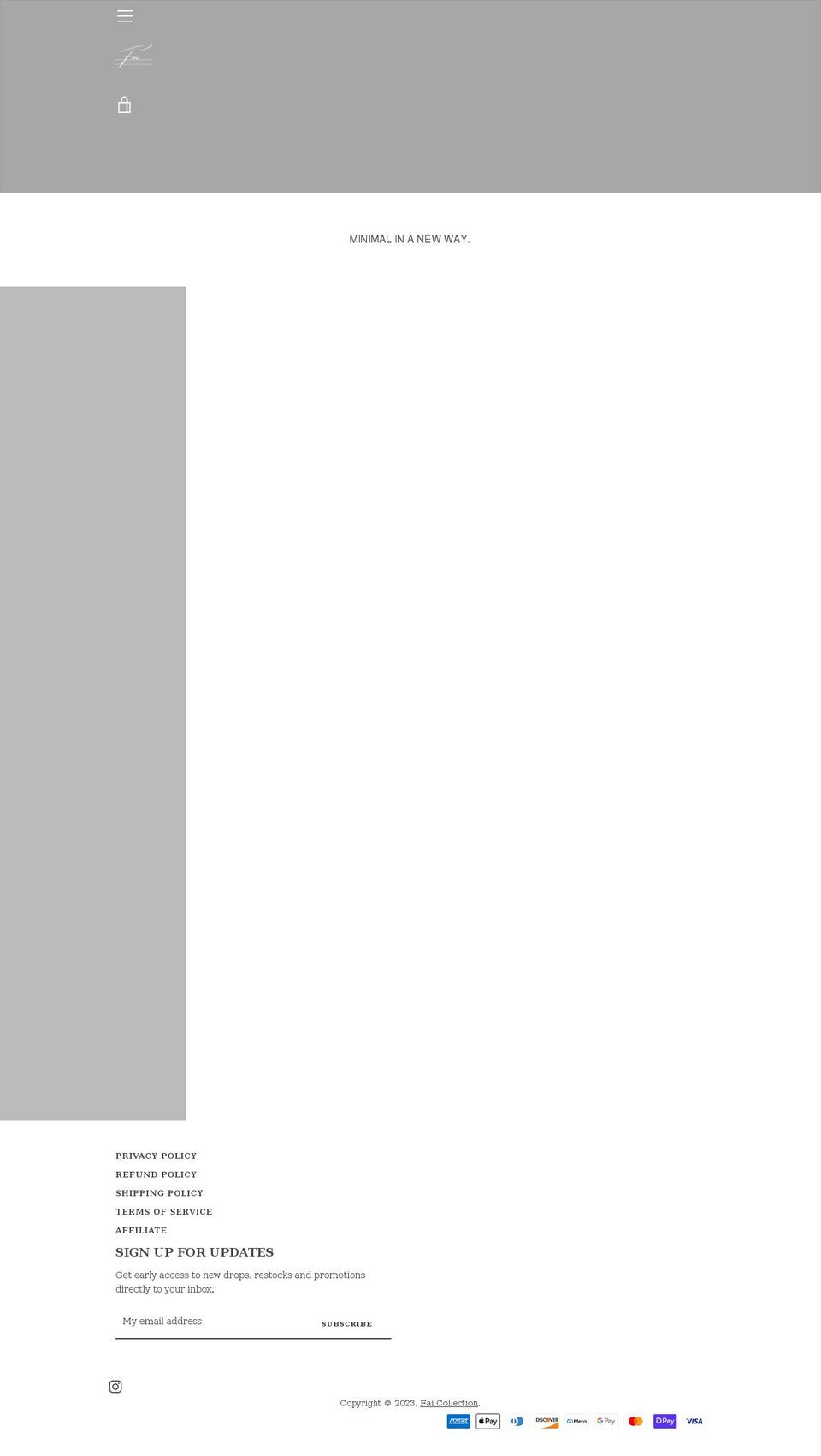 faicollection.com shopify website screenshot