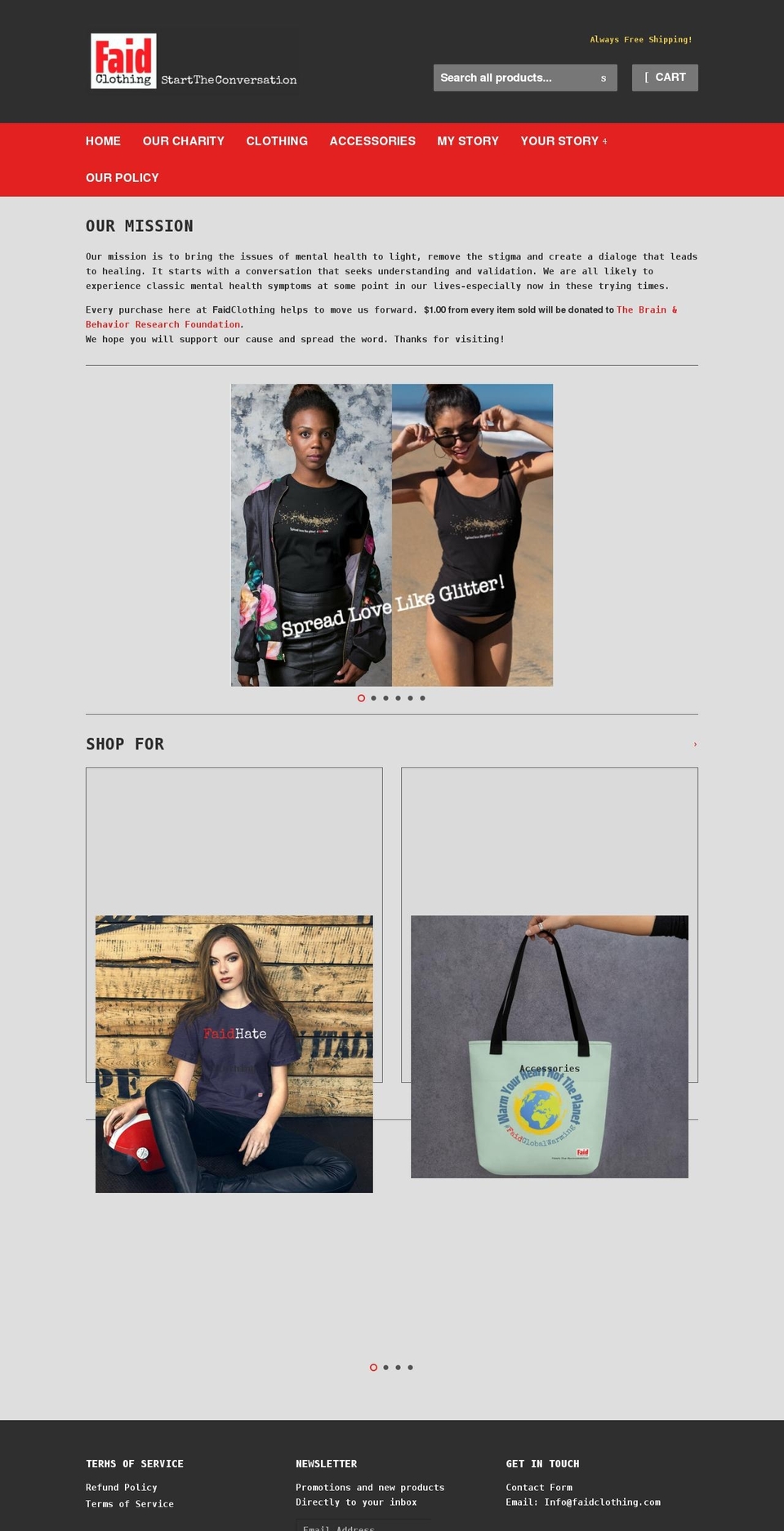faidclothing.com shopify website screenshot