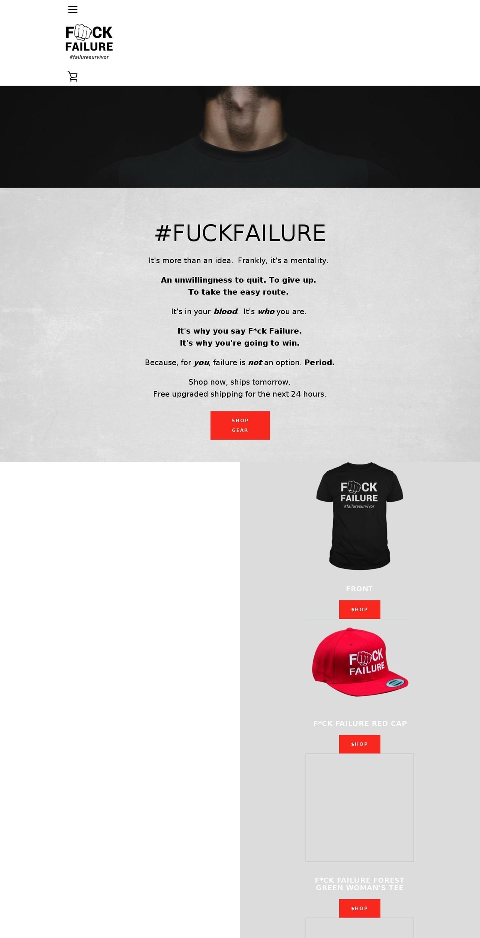failuresurvivor.com — Shopify storefront screenshot