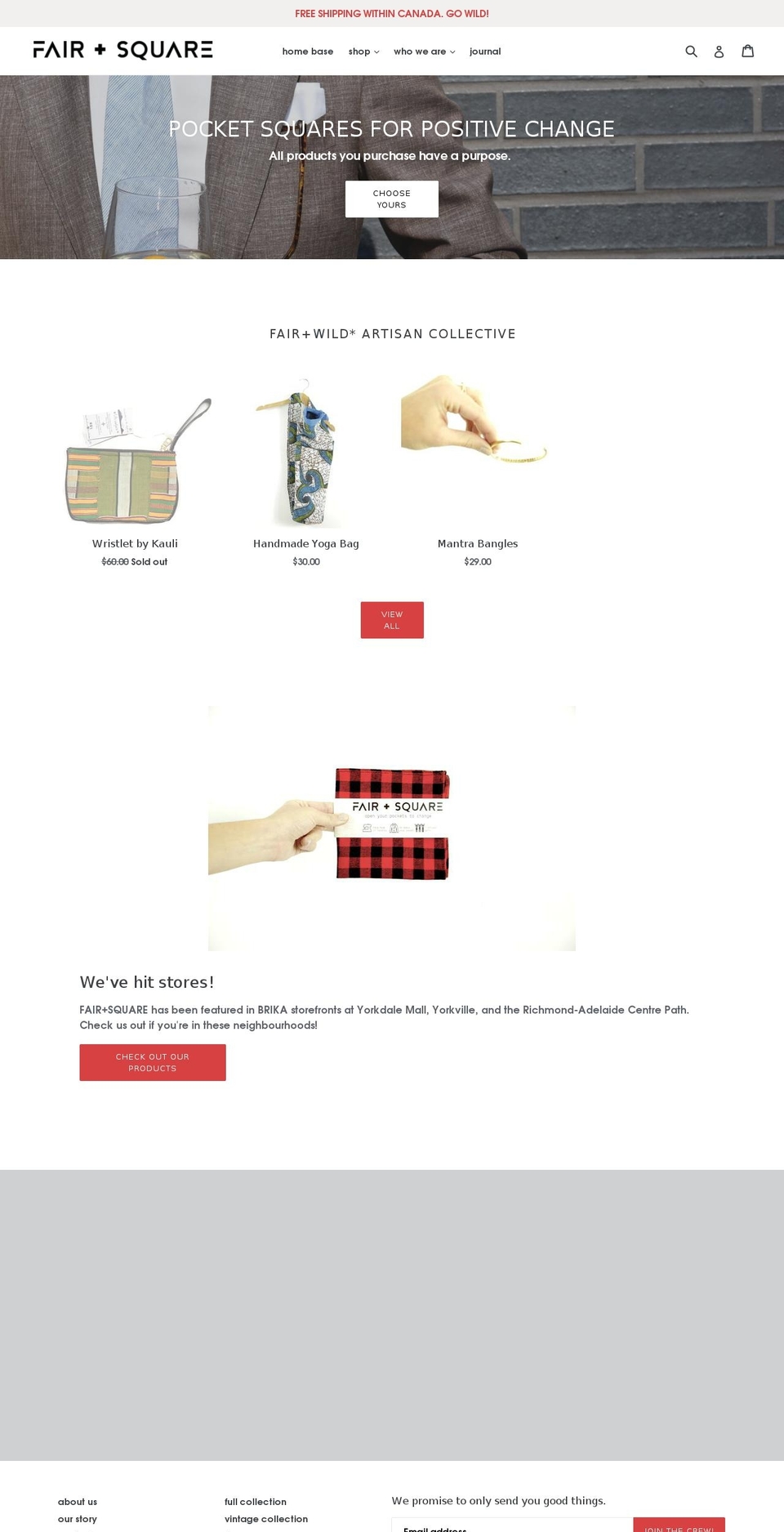 fairandsquareworld.com shopify website screenshot