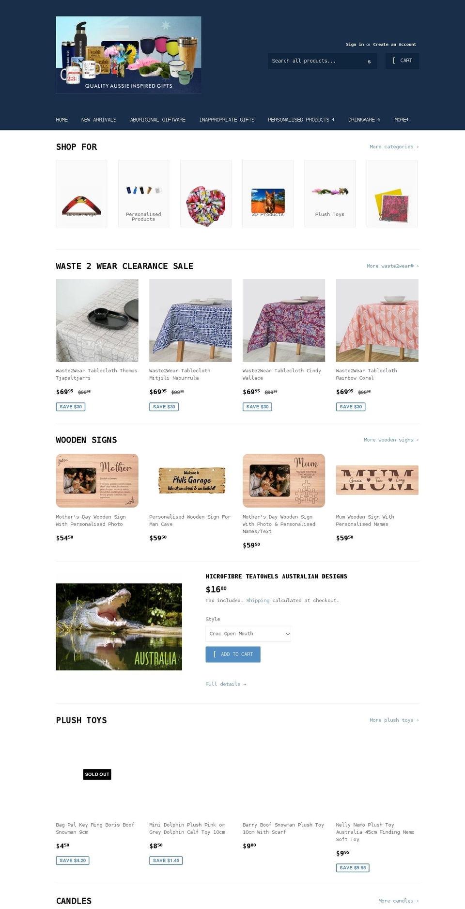 fairdinkumgifts.com.au shopify website screenshot