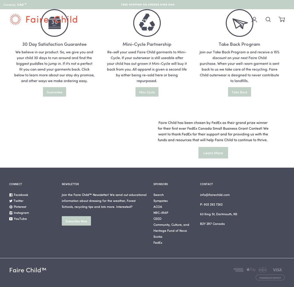 fairechild.com shopify website screenshot