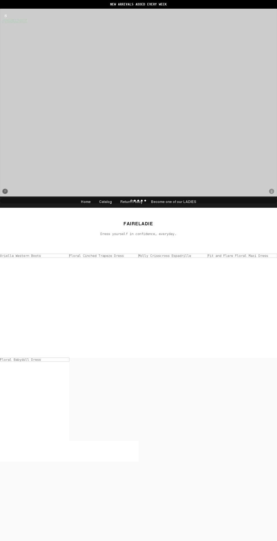 faireladieboutique.com shopify website screenshot
