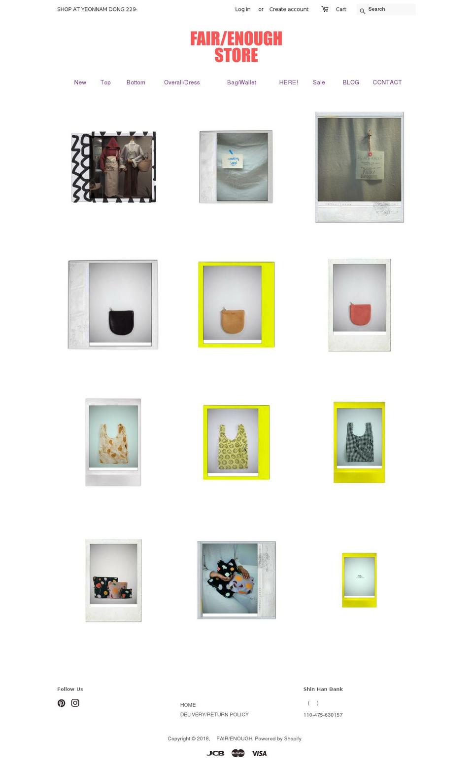 fairenoughstore.com — Shopify storefront screenshot