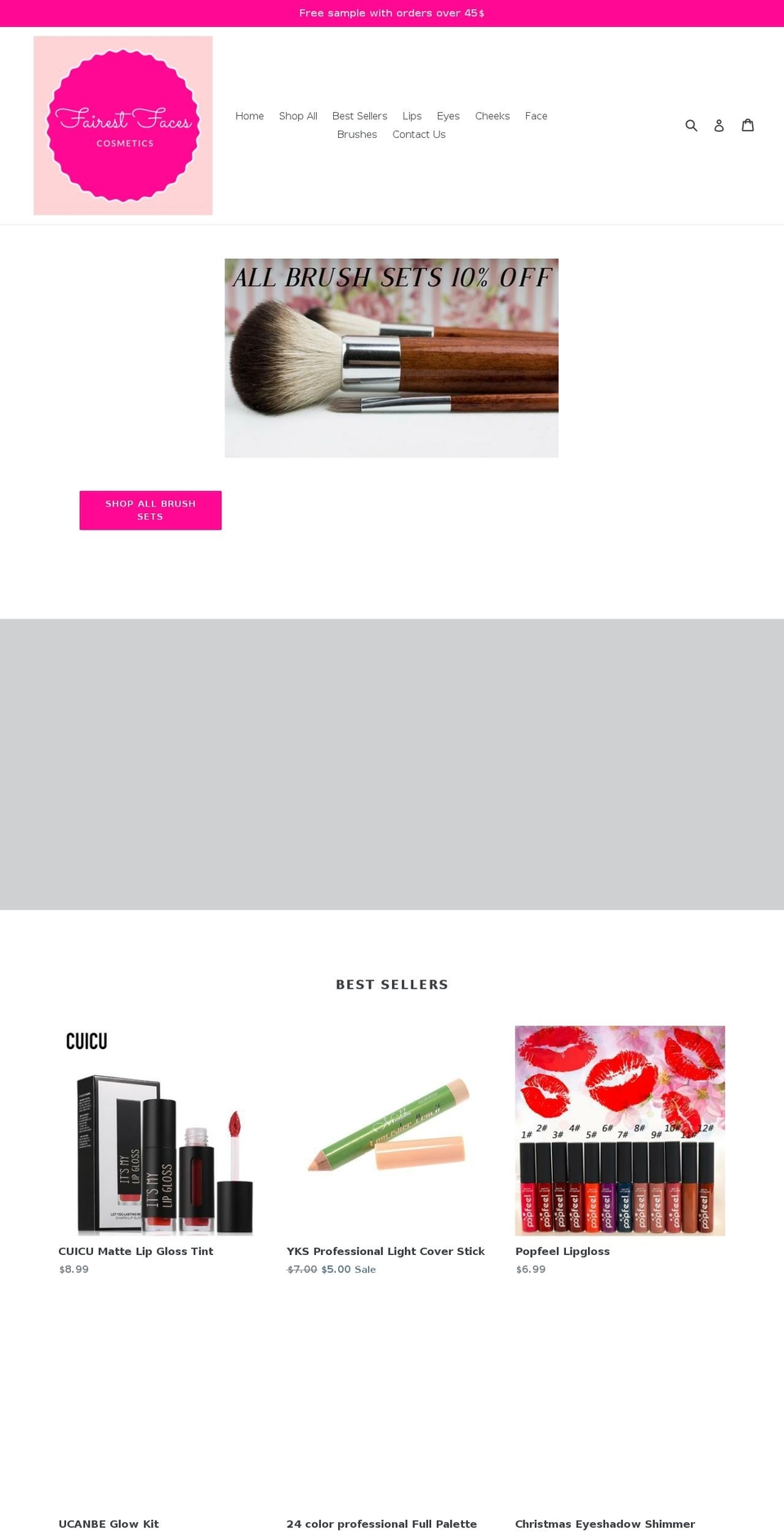 fairestfaces.com — Shopify storefront screenshot