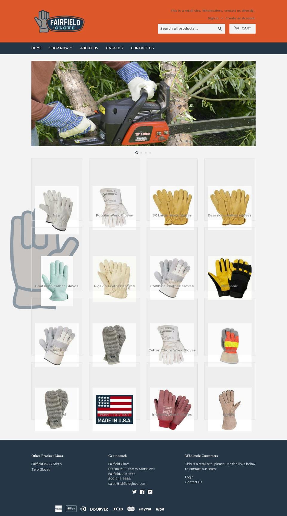 fairfieldglove.com — Shopify storefront screenshot
