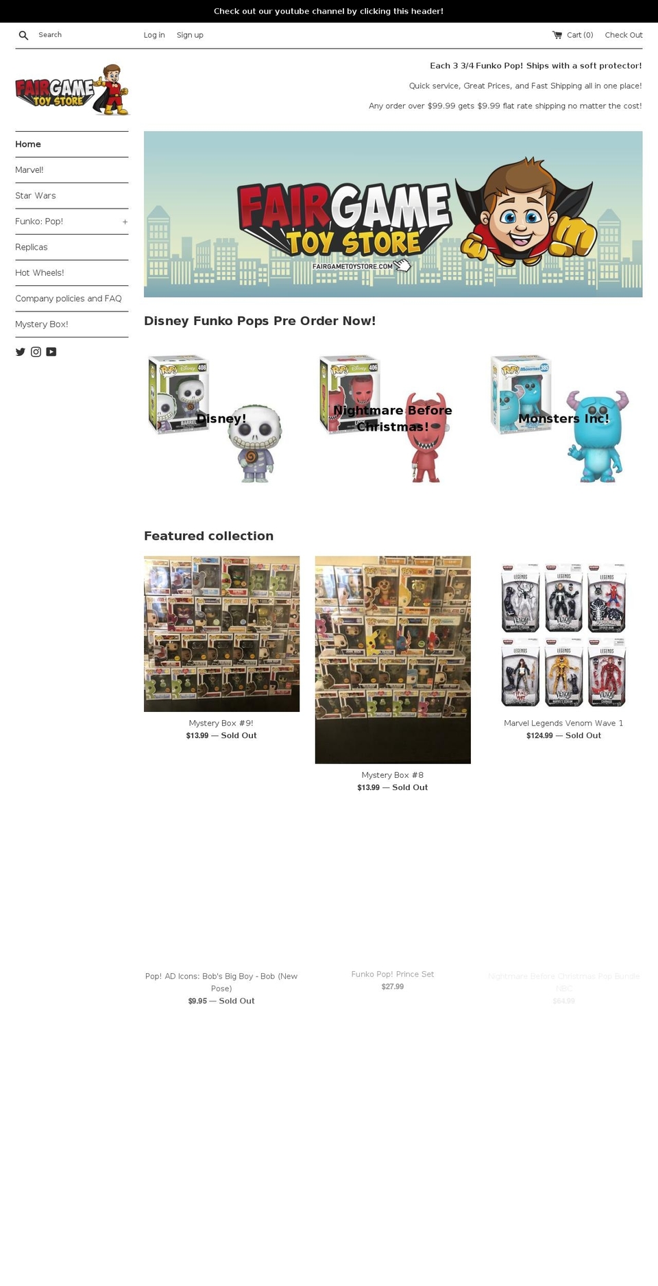 fairgametoystore.com — Shopify storefront screenshot