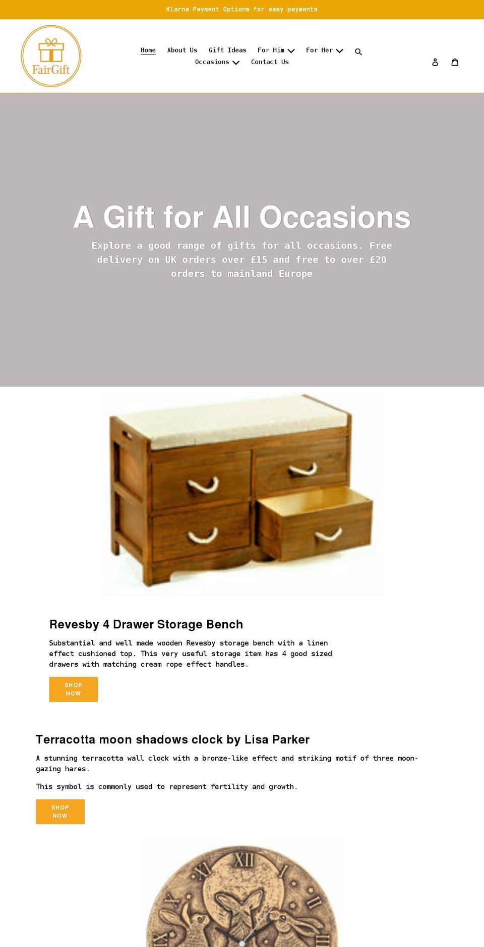 fairgiftshop.com shopify website screenshot
