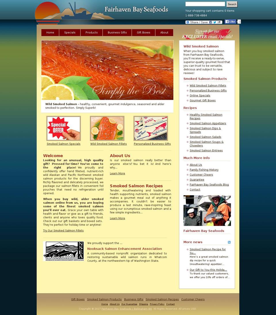 fairhavenbayseafoods.com shopify website screenshot