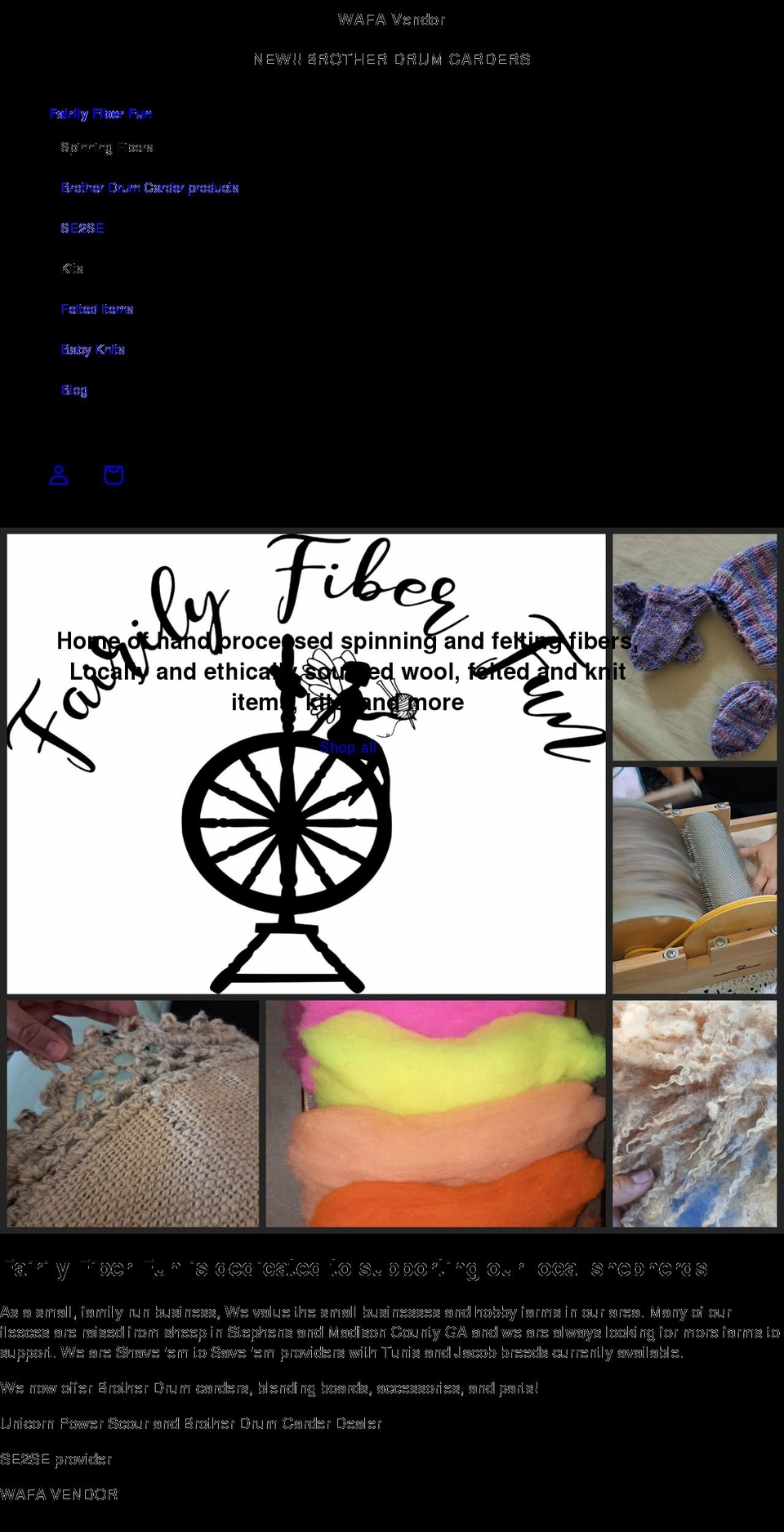 fairilyfiberfun.com shopify website screenshot