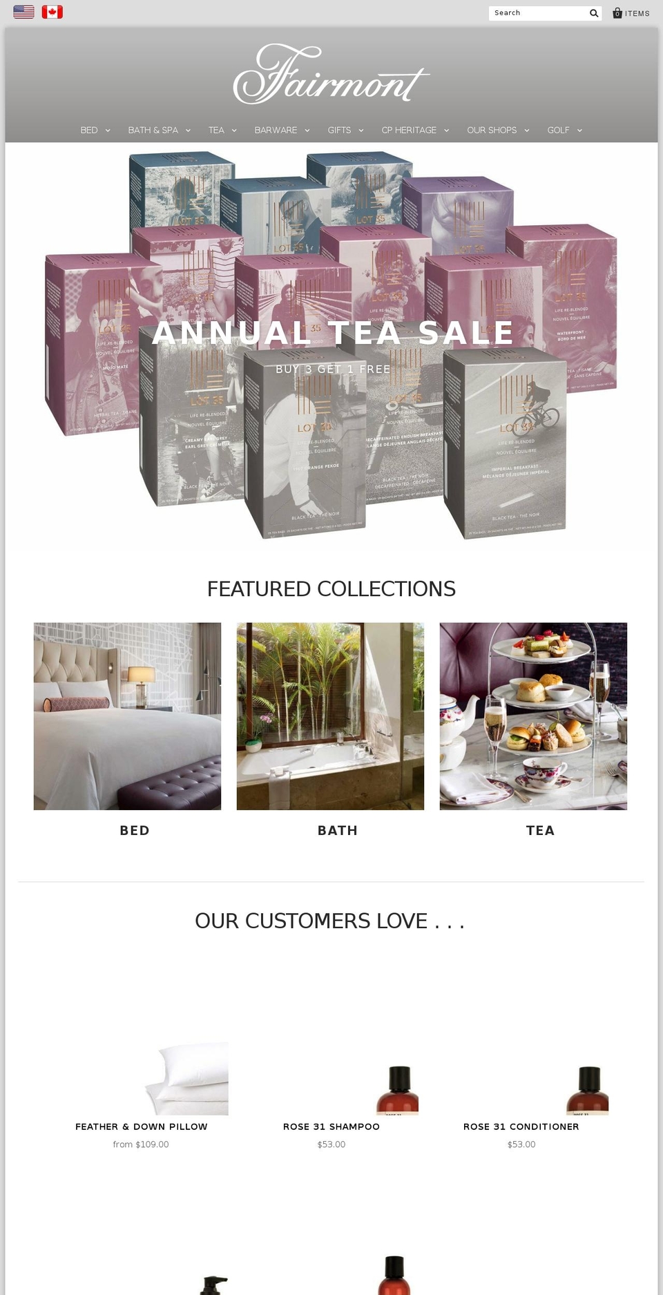 fairmonttea.com — Shopify storefront screenshot