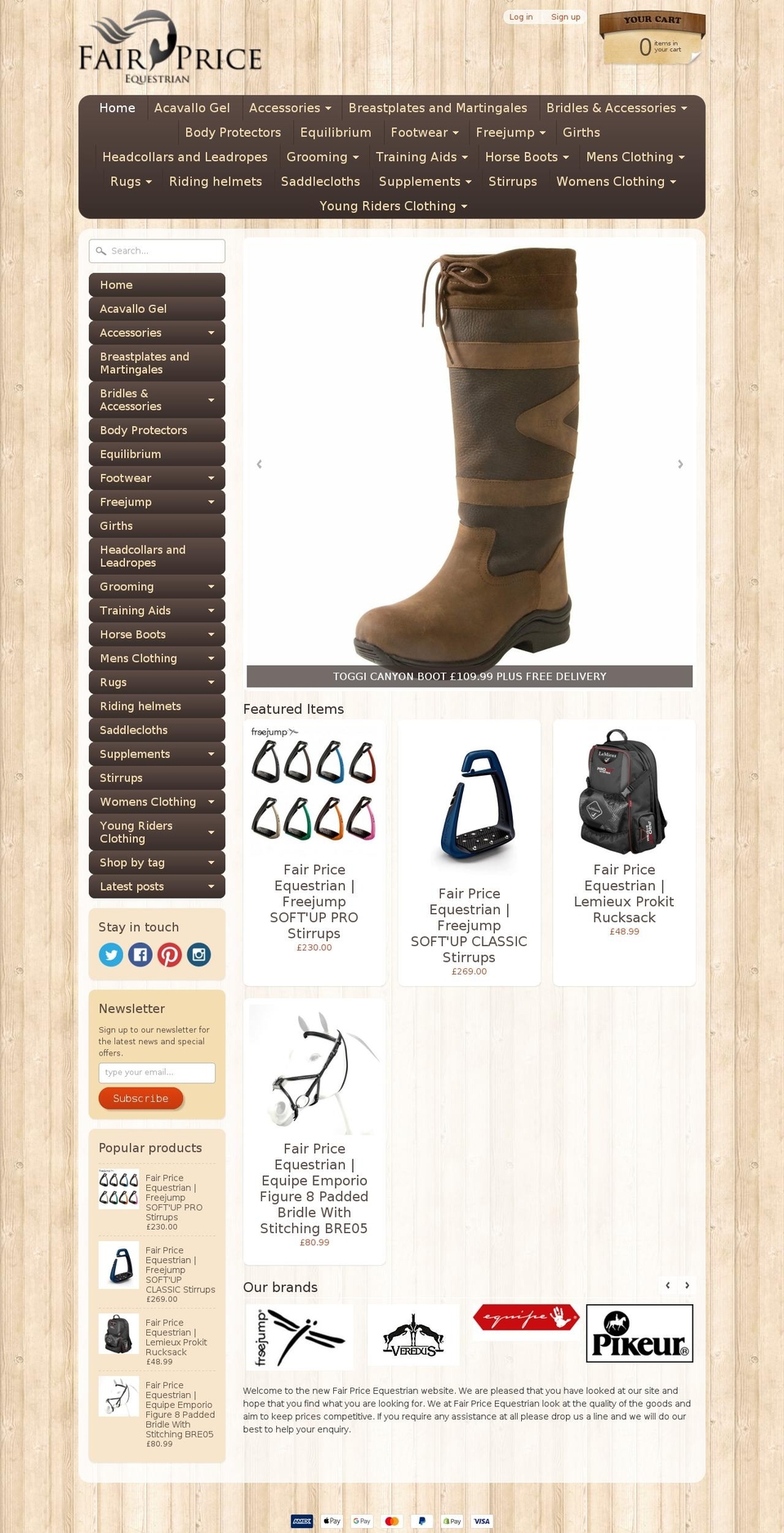 fairpriceequestrian.com shopify website screenshot