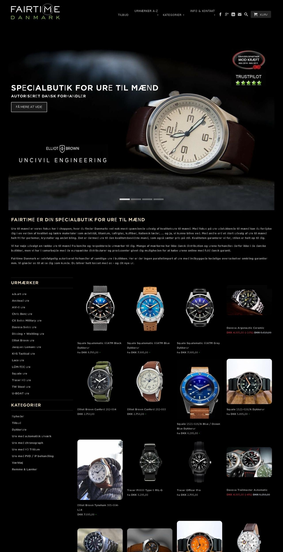 fairtime.dk shopify website screenshot