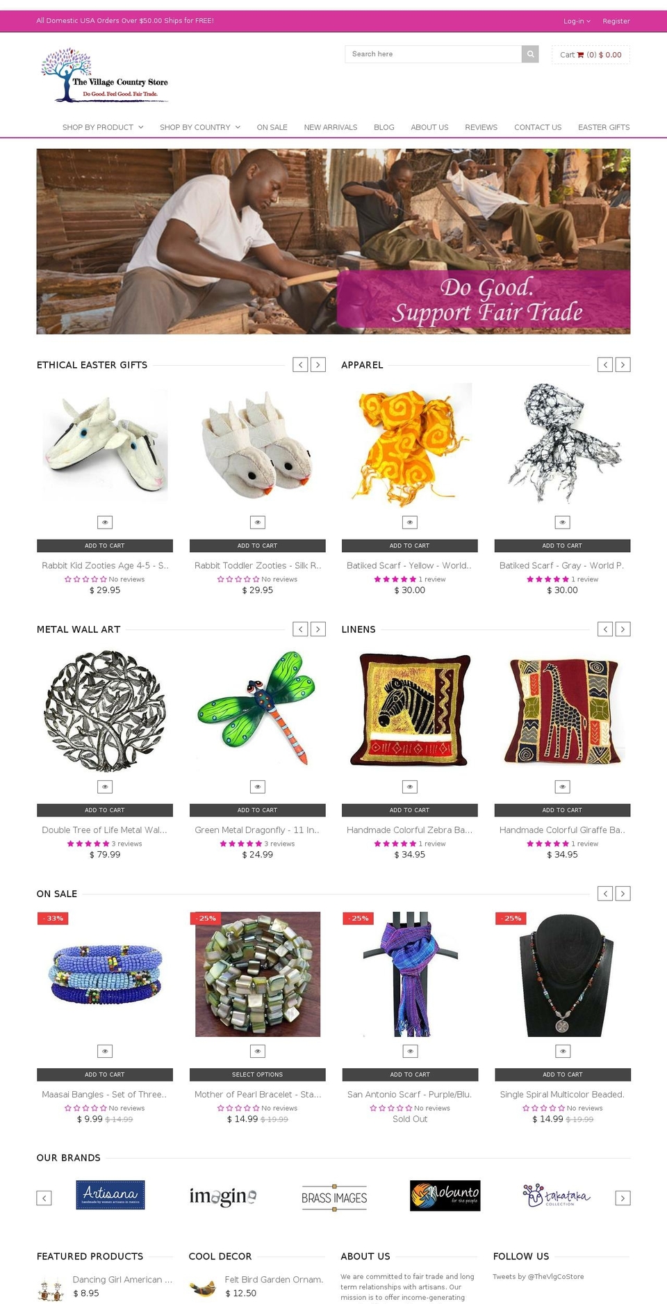 VCS Shopify theme site example fairtradeartisans.com