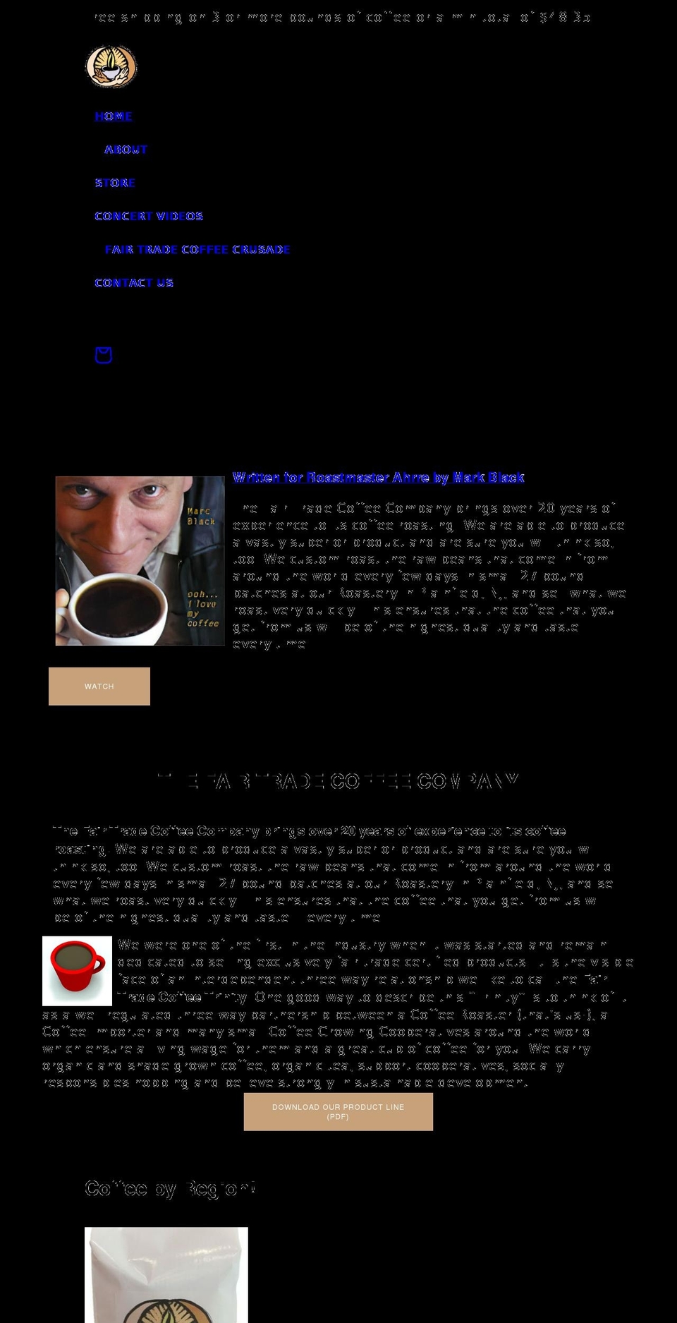 fairtradecoffee.org shopify website screenshot