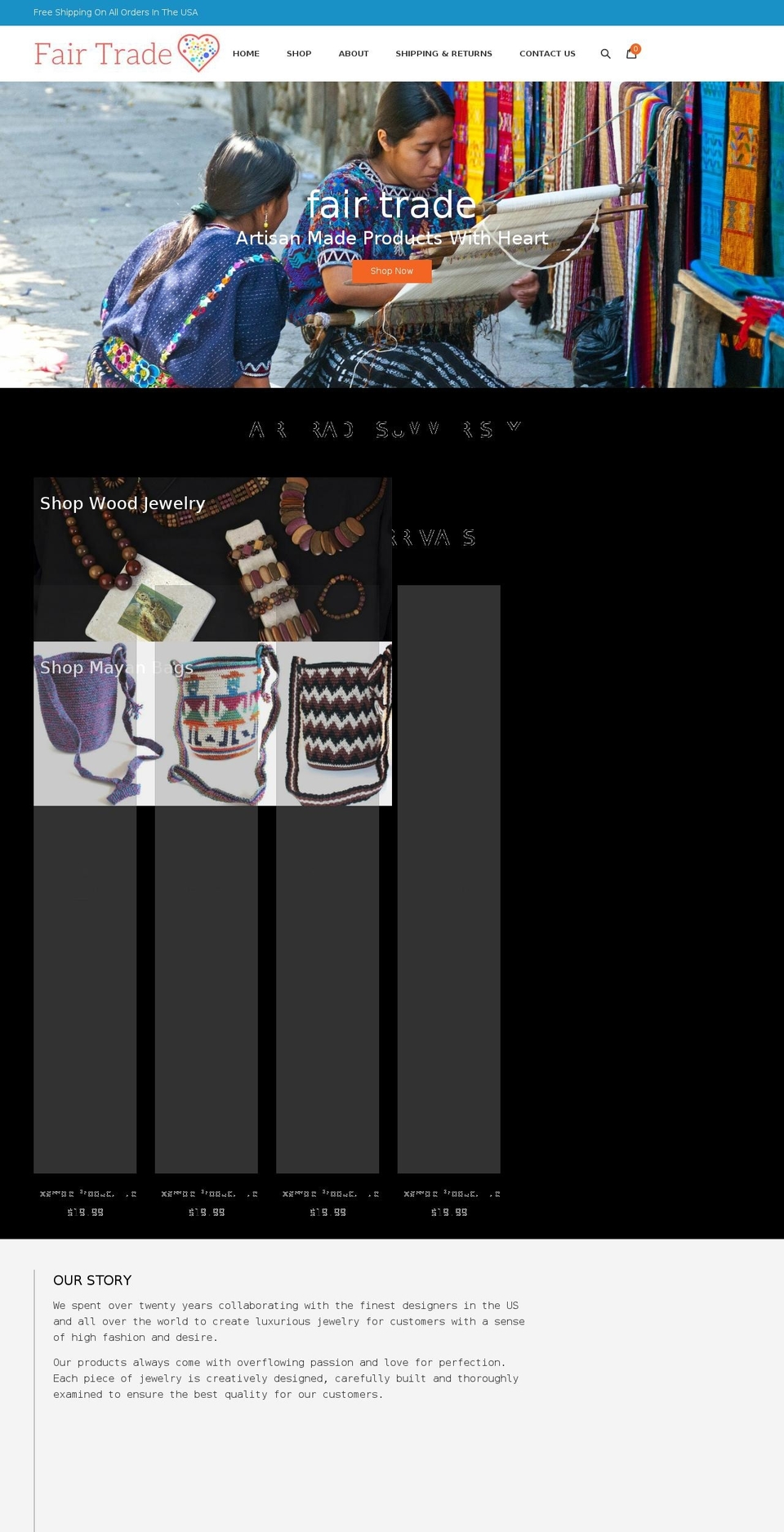 fairtradeheart.com — Shopify storefront screenshot