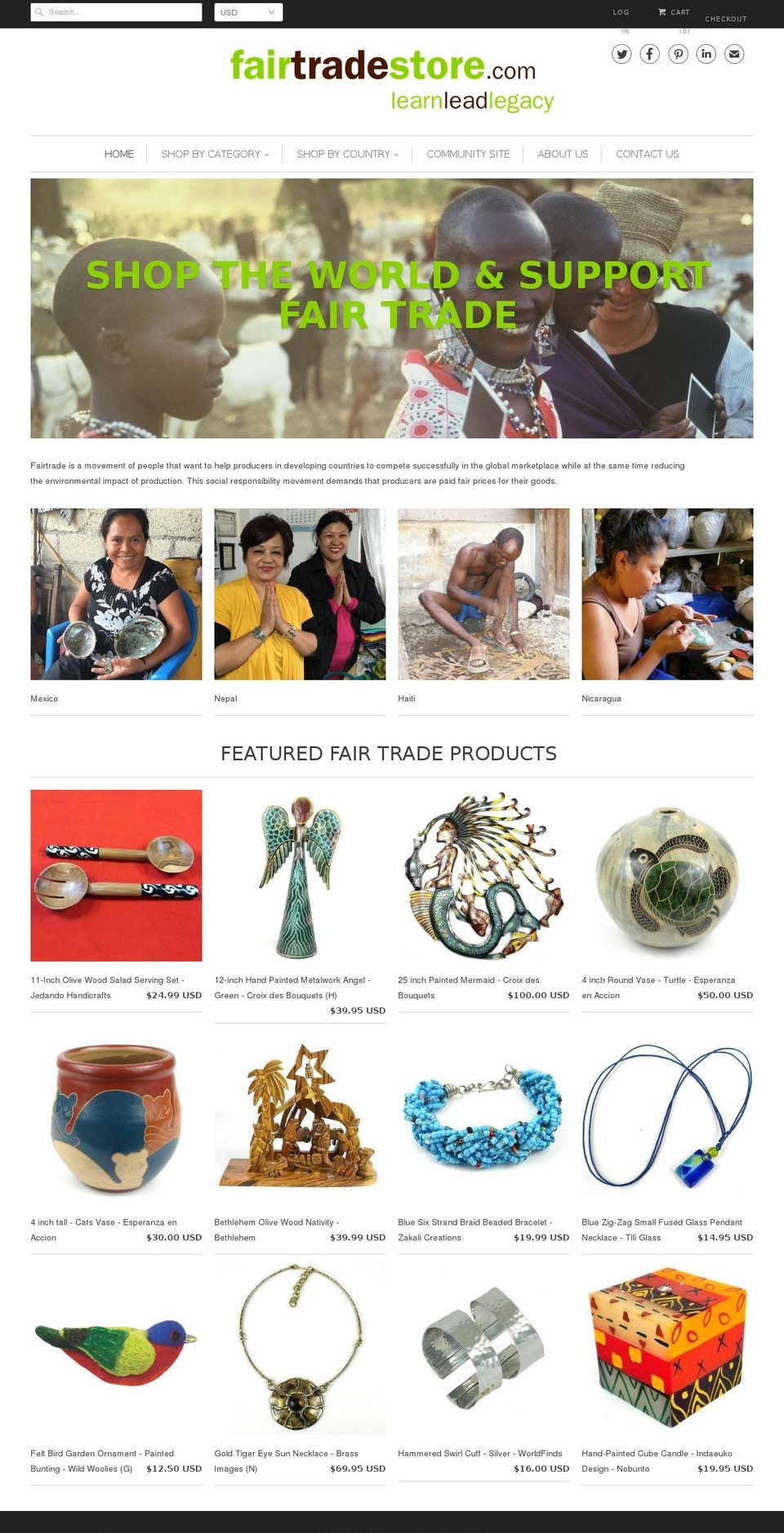 FTS Shopify theme site example fairtradestore.net