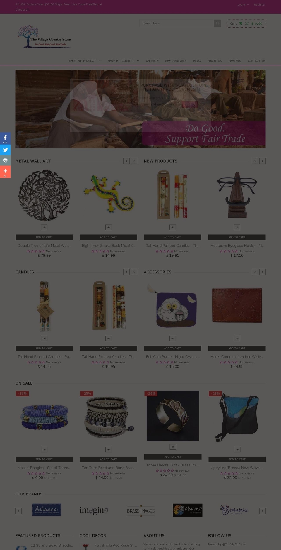 VCS Shopify theme site example fairtradevillages.com