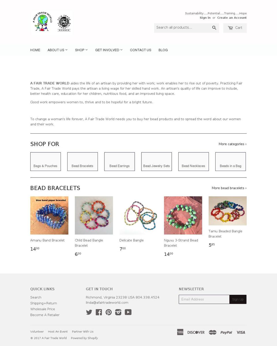 fairtradeworld.com shopify website screenshot