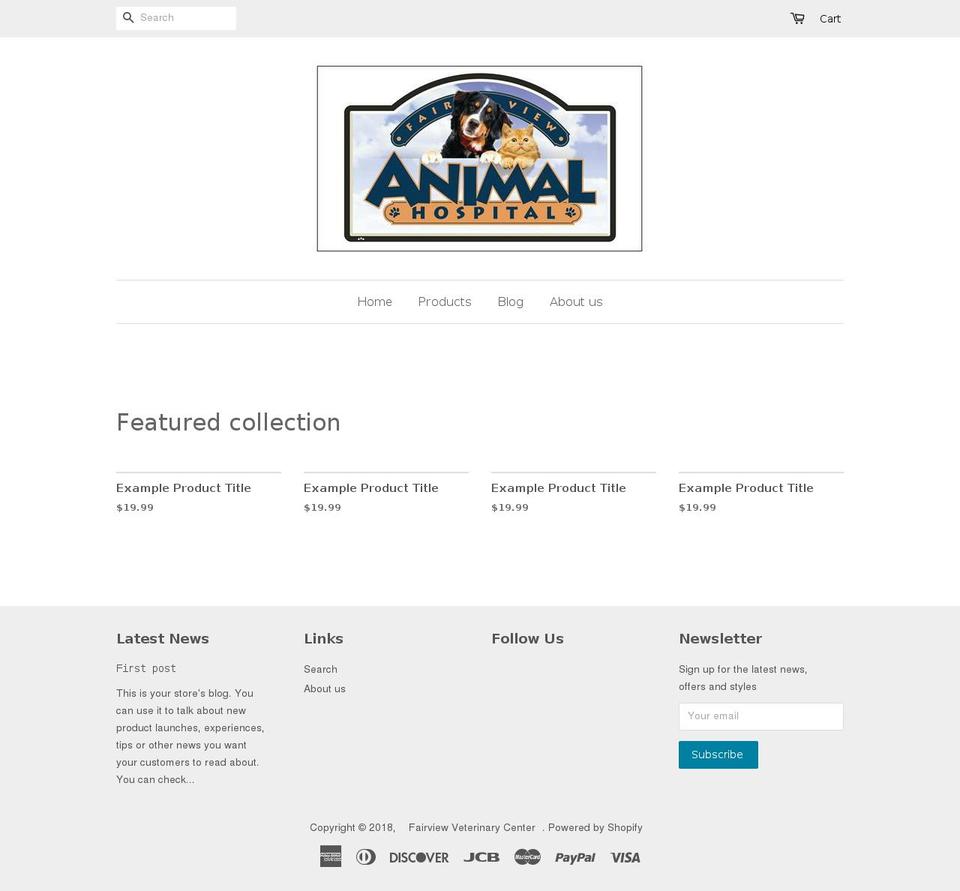 fairviewvetcenter.com — Shopify storefront screenshot