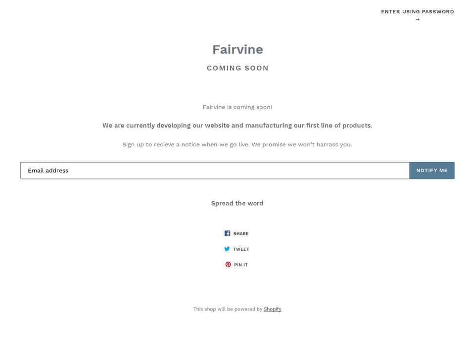 fairvine.com — Shopify storefront screenshot