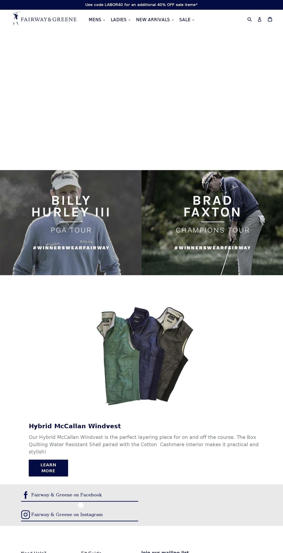 fairwayandgreene.com — Shopify storefront screenshot