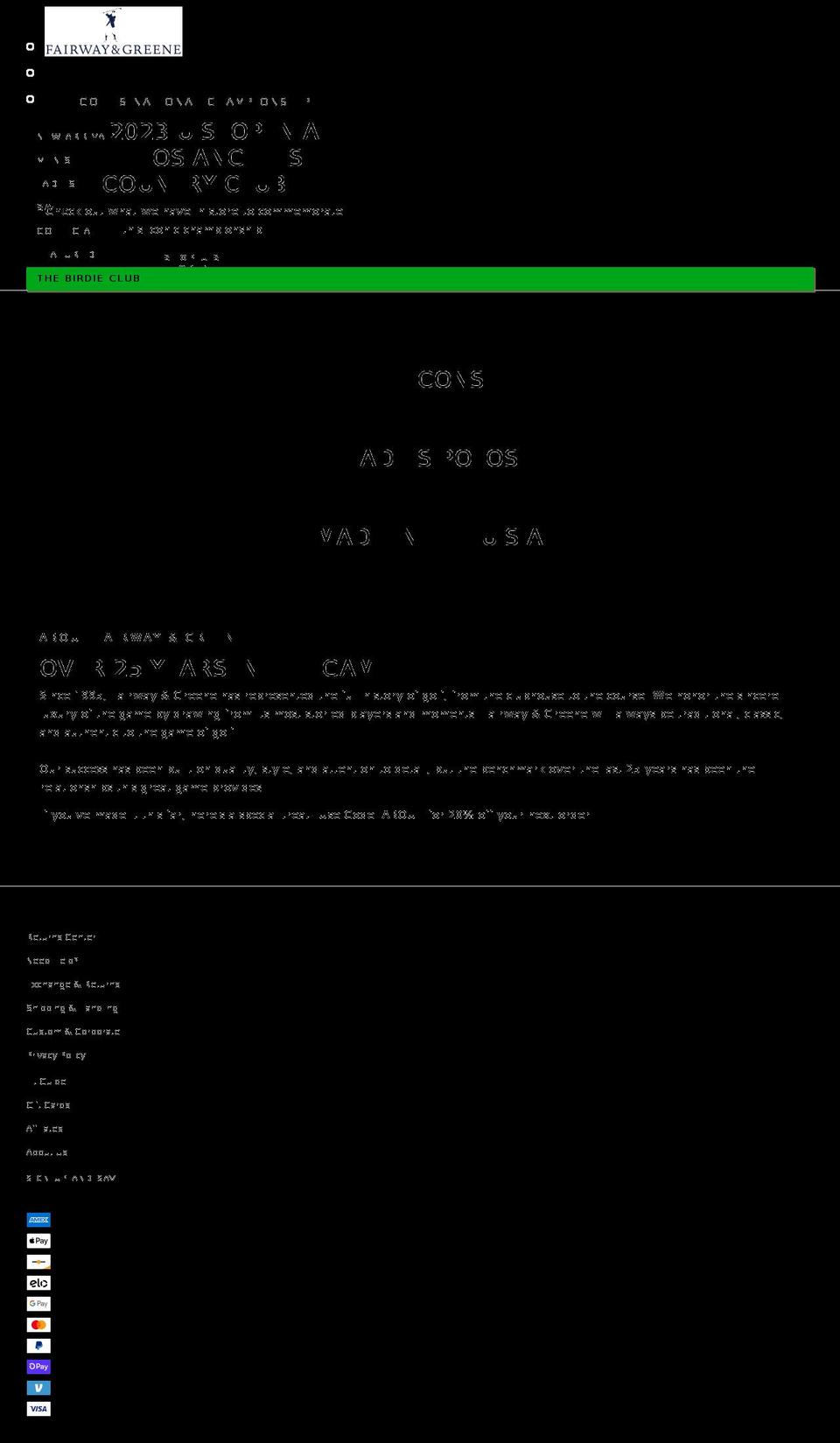 fairwayandgreene.net shopify website screenshot