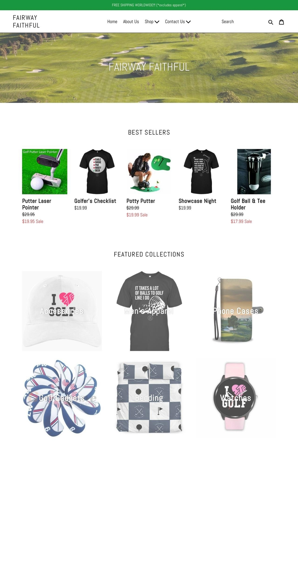 fairwayfaithful.com — Shopify storefront screenshot