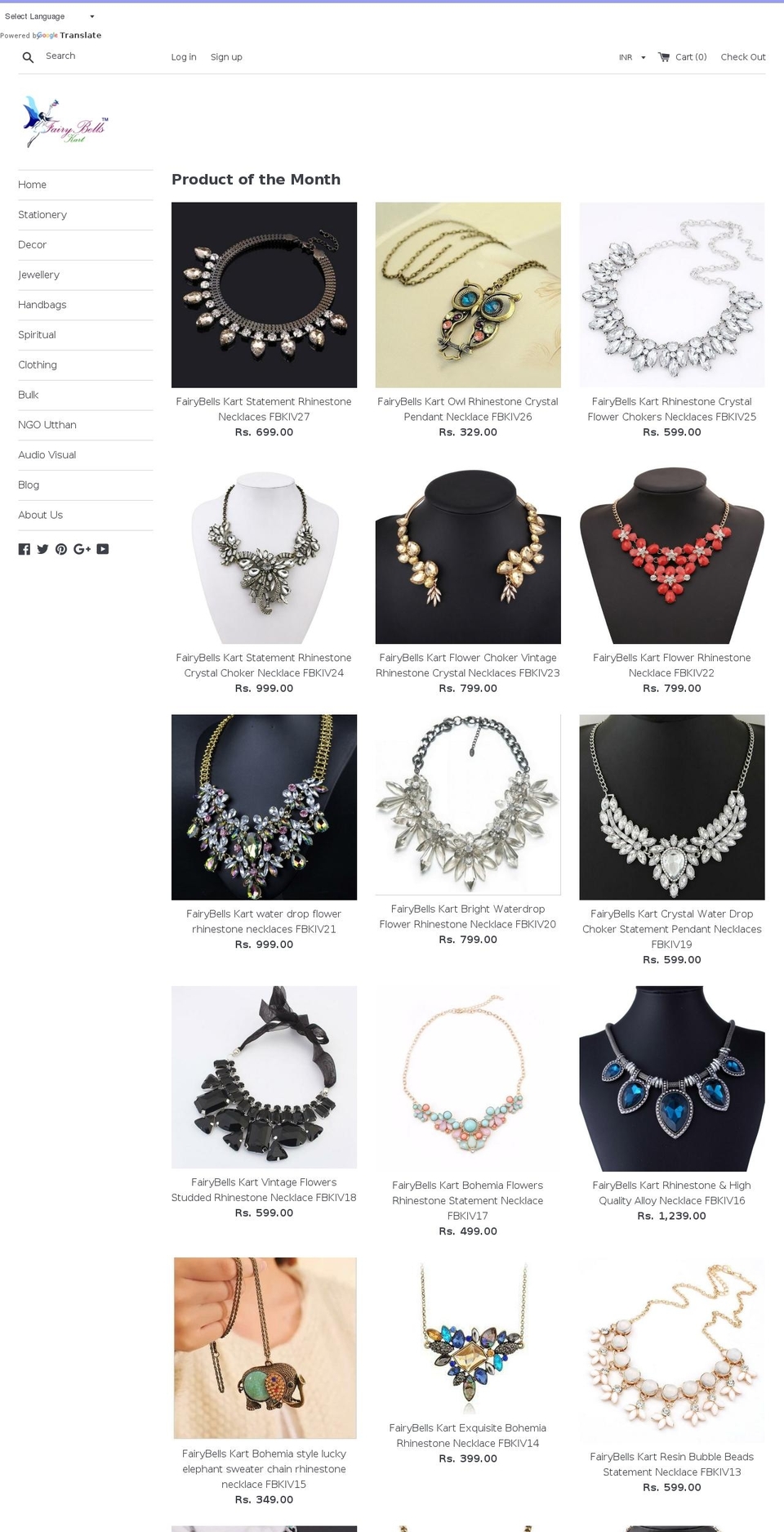 fairybellskart.com shopify website screenshot