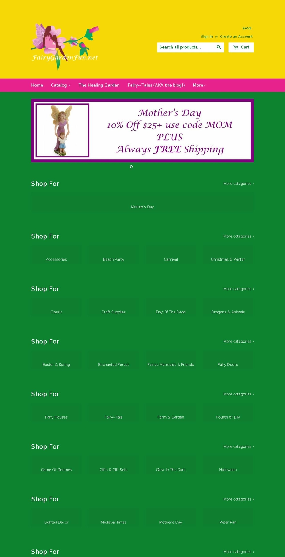 fairygardenfun.net shopify website screenshot