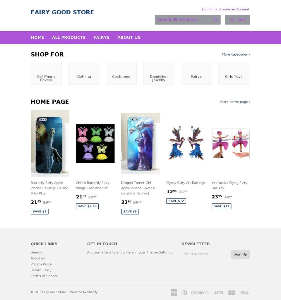 fairygoodstore.com — Shopify storefront screenshot