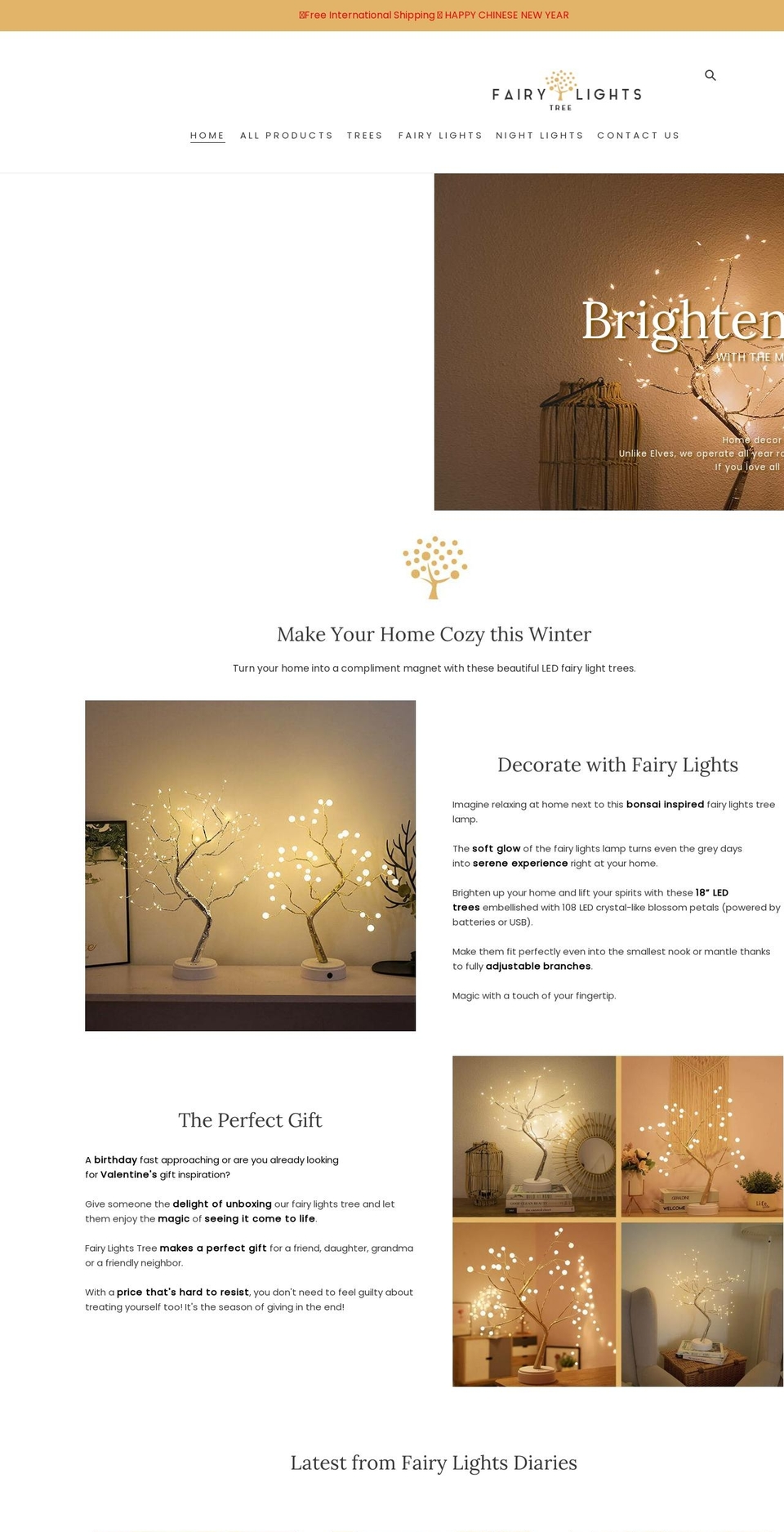 fairylightstree.com shopify website screenshot