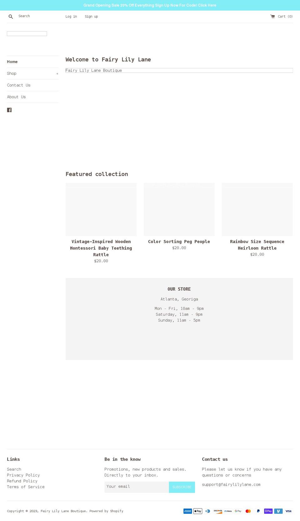 fairylilylane.com shopify website screenshot