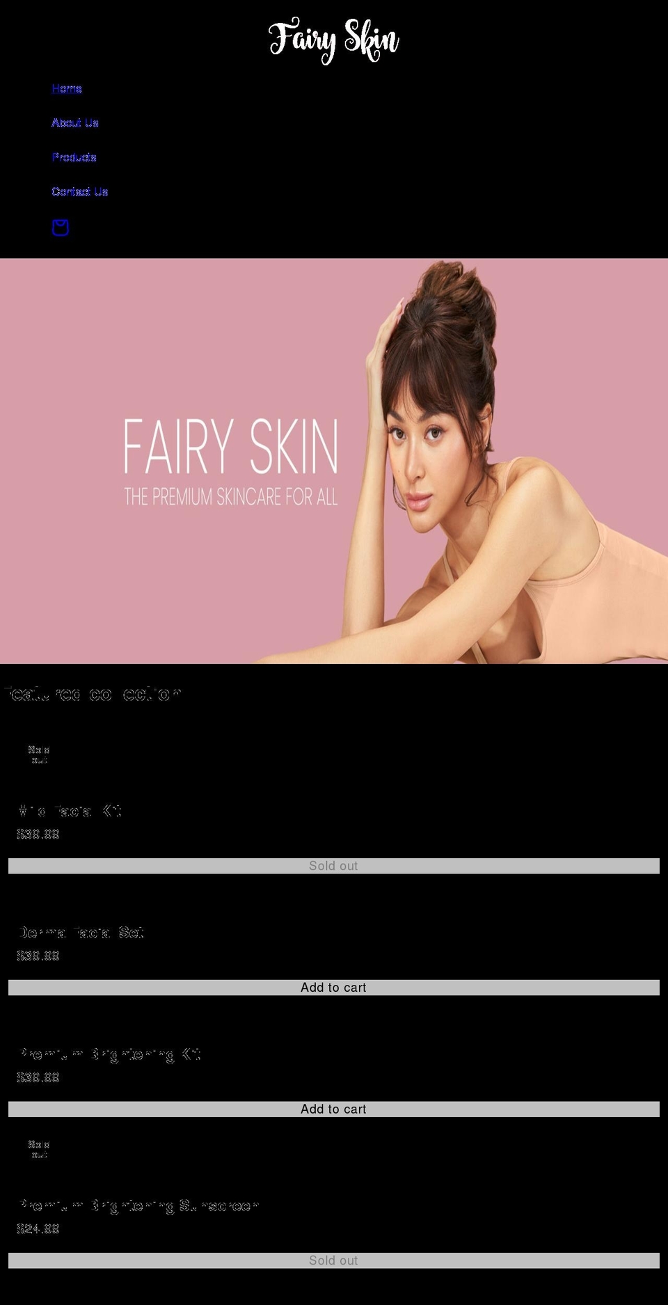 fairyskinbeauty.com shopify website screenshot