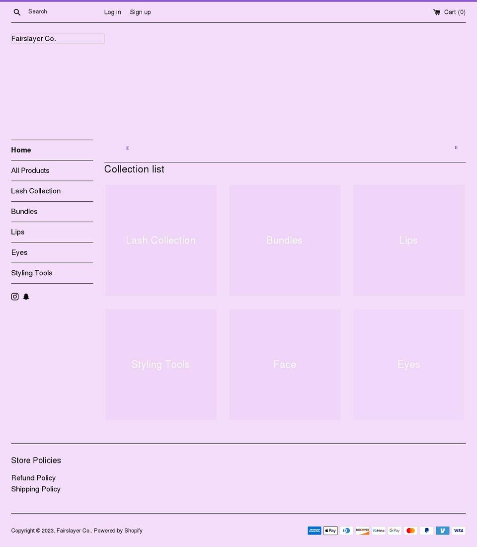 fairyslayer.com shopify website screenshot