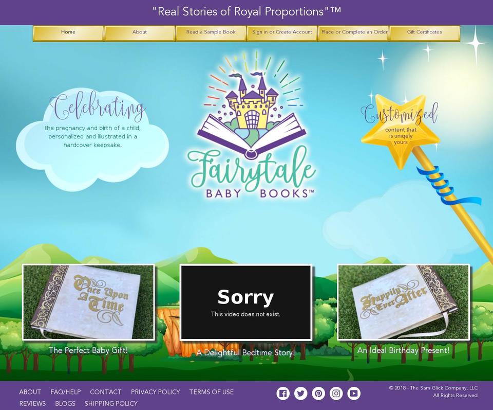 fairytalebabybooks.com shopify website screenshot