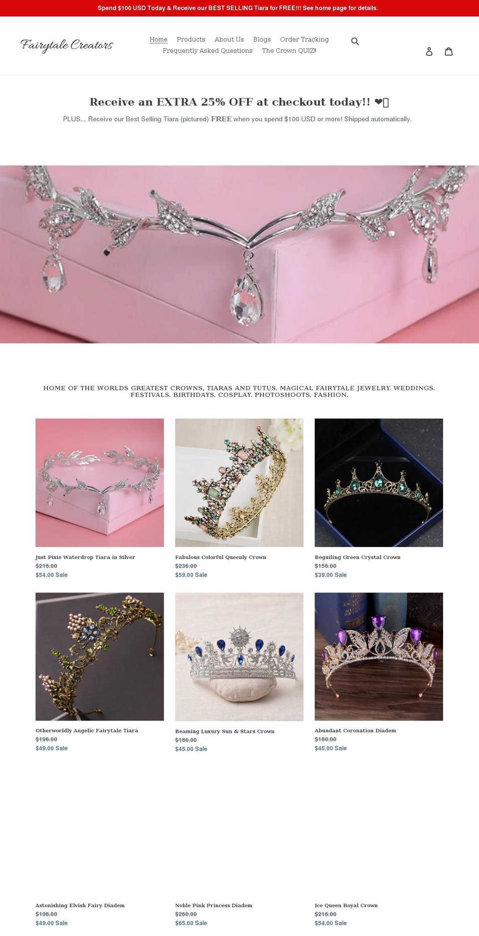 fairytalecreators.com shopify website screenshot