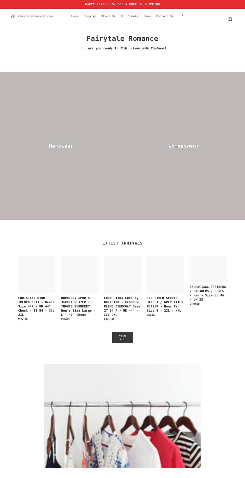 fairytaleromance.co.uk shopify website screenshot