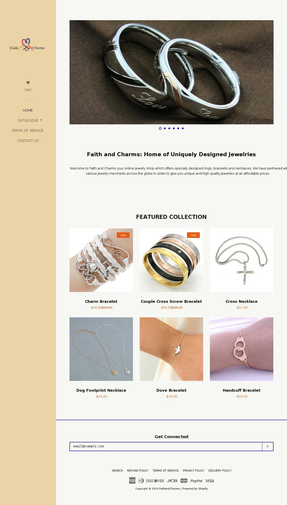 faithandcharms.com — Shopify storefront screenshot