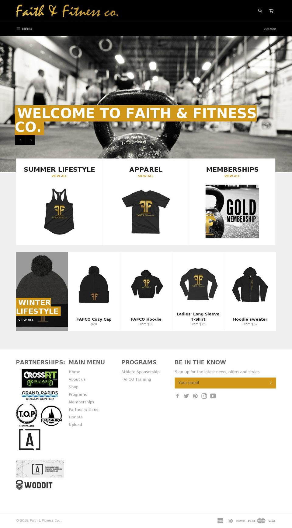 faithandfitnessco.org shopify website screenshot